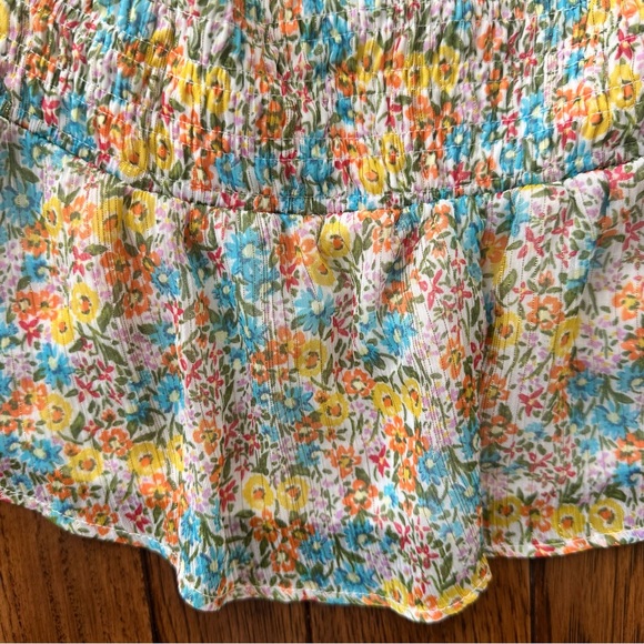 Floral Off-Shoulder cottage core fairy core smocked Yellow, #gardenparty #nature - Picture 5 of 5